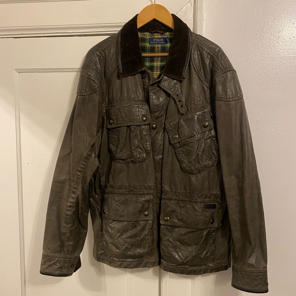 Polo Fall/Winter Leather Jacket w/ Corduroy Collar